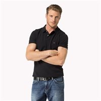 Tommy Hilfiger Herren Poloshirt NEW TOMMY schwarz